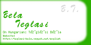 bela teglasi business card